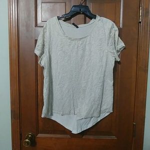 Lace front short sleeve top